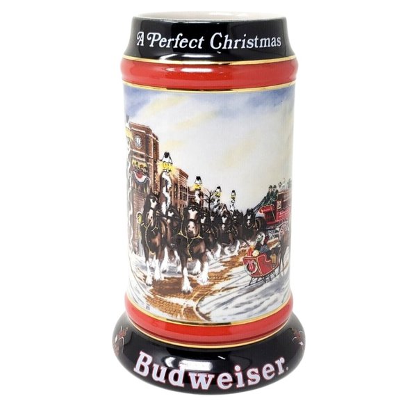 Budweiser Anheuser-Busch 1992 Holiday Collectible Stein Perfect Christmas - Picture 1 of 12